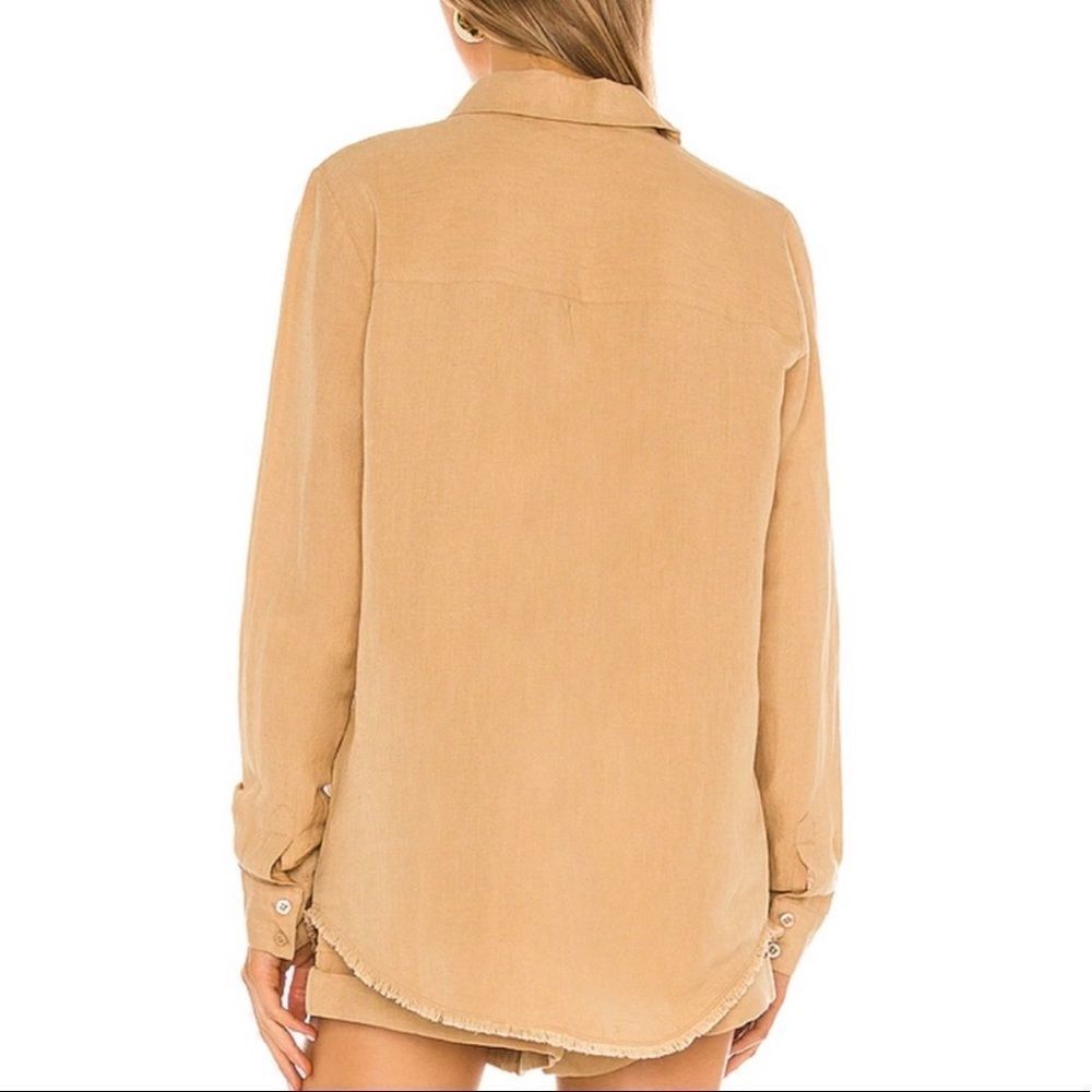Show Me Your MuMu ‘Marcella’ linen button down Shirt C23 - Picture 2 of 8